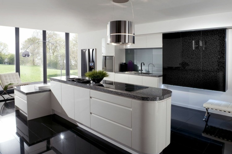 white and black kitchen idea