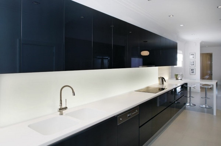 white and black kitchen lacquered