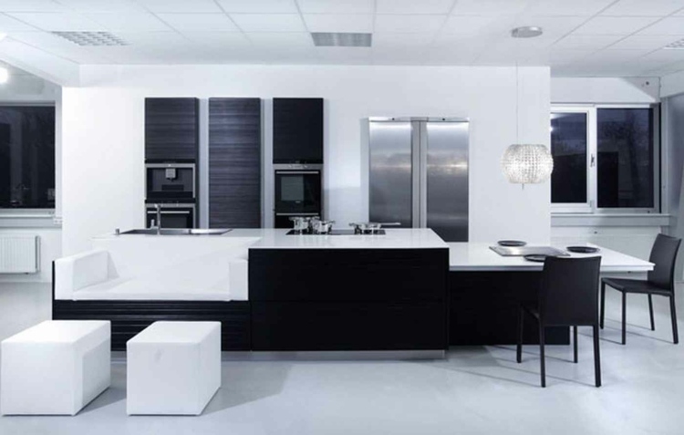 modern white and black kitchen