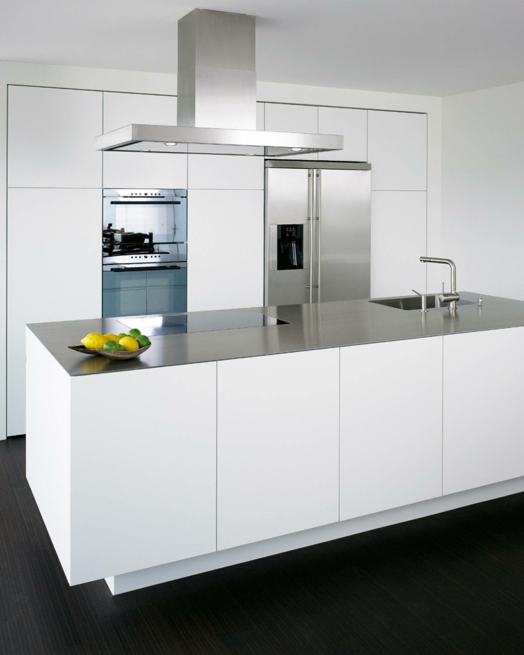 white kitchen hood modern