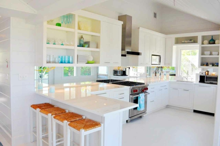 white lacquered bar kitchen