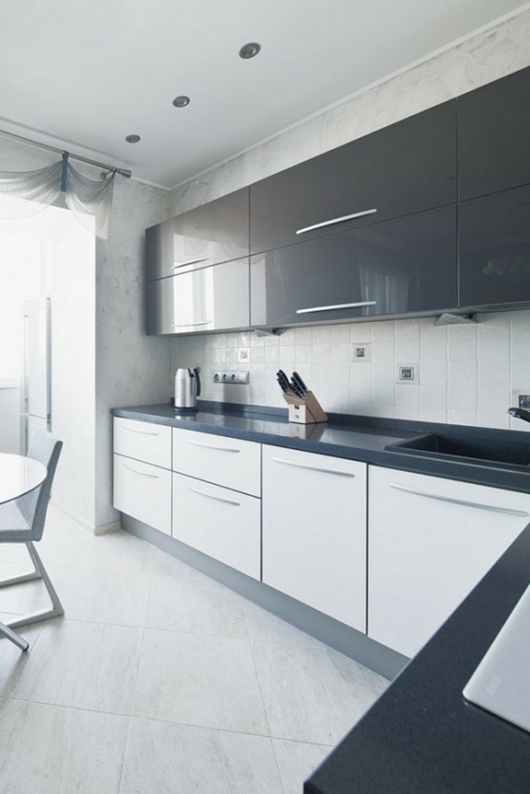 kitchen white lacquered gray deco