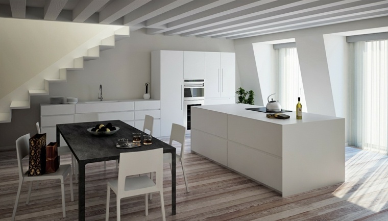 white lacquered kitchen deco minimalist