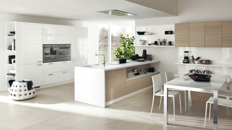 contemporary lacquered white kitchen