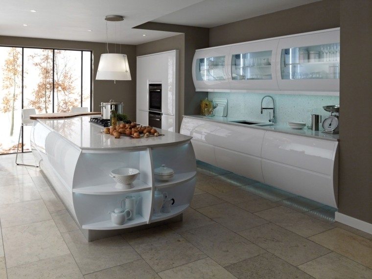 white lacquered kitchen original design