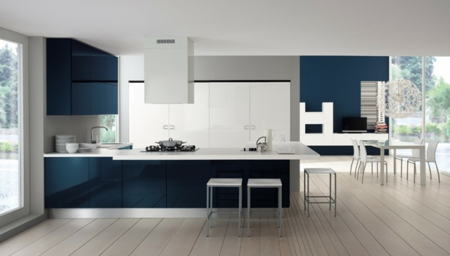 dark blue kitchen