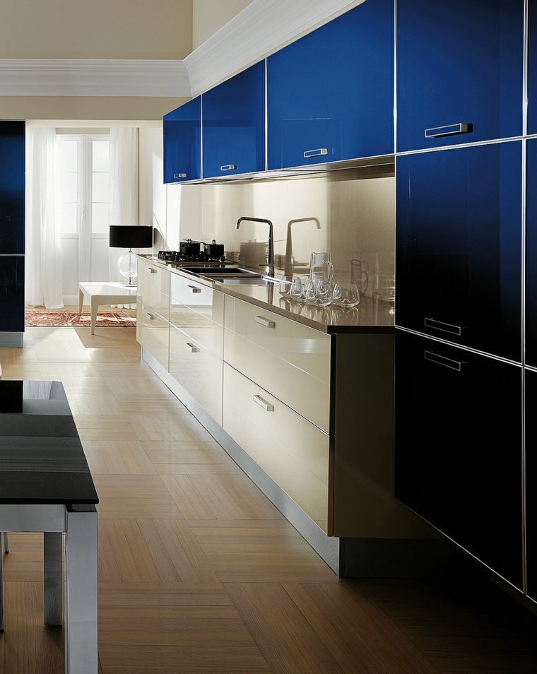 blue kitchen italian design