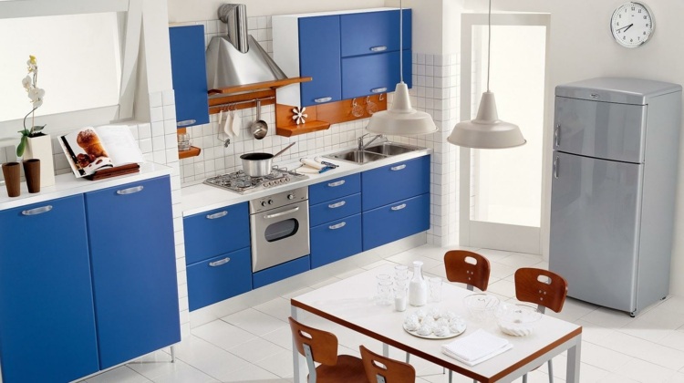 blått kök moderna idéer