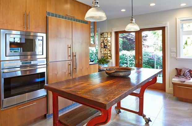 wooden kitchen with island with wheels superb vintage