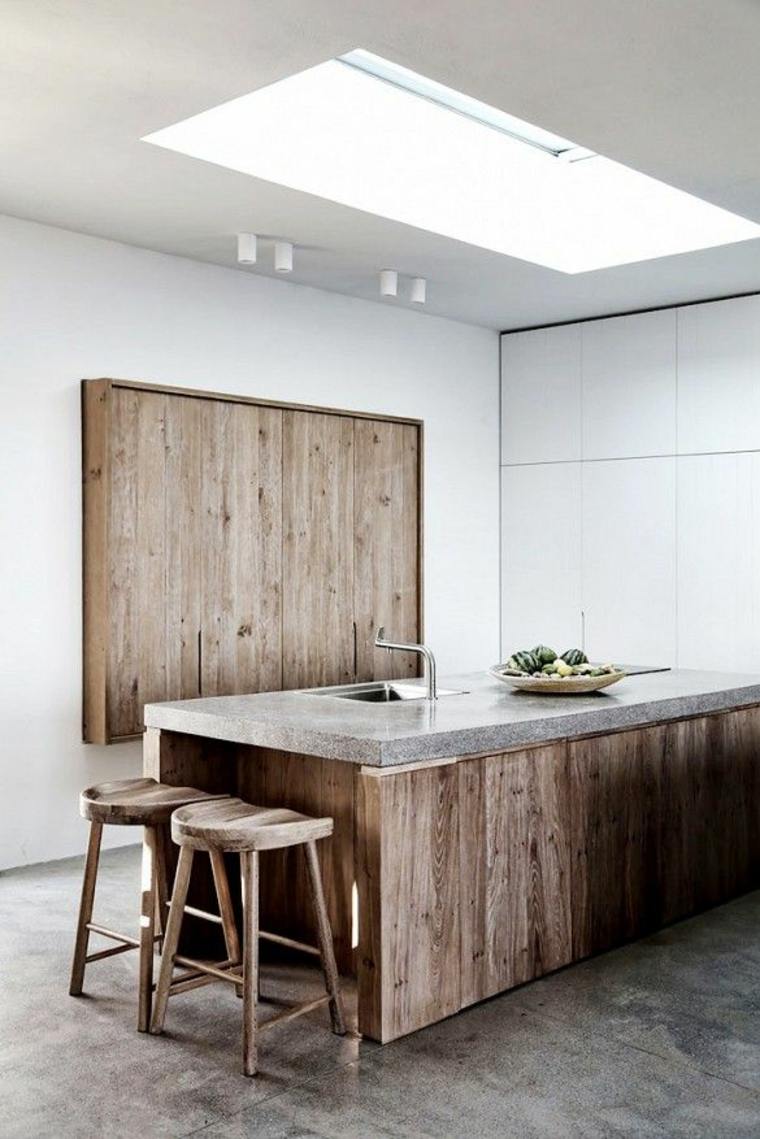 interior design kitchen stool wood modern wall decorate space island