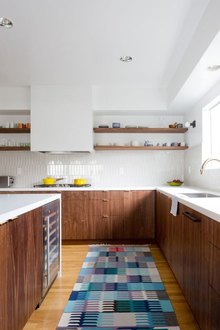 kitchen wood raw-decoration-Scandinavian-modern-storage-shelf-wall