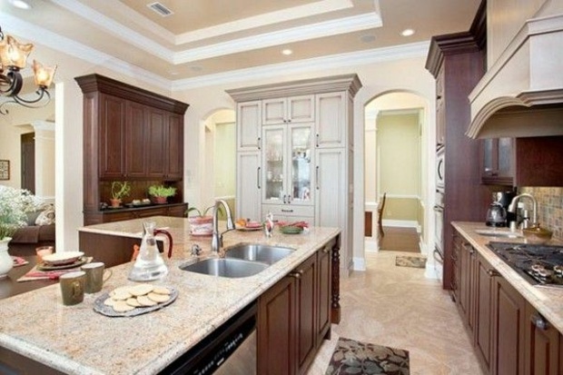 kitchen wood counter beige