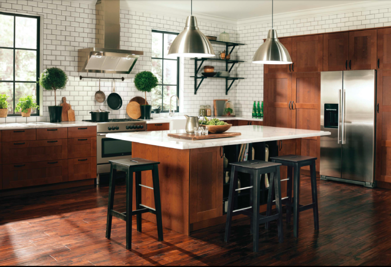 kitchen bistro deco wood and black