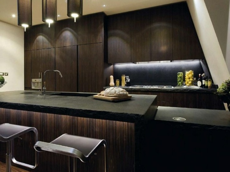 dark wood kitchen TM Italia Cucine