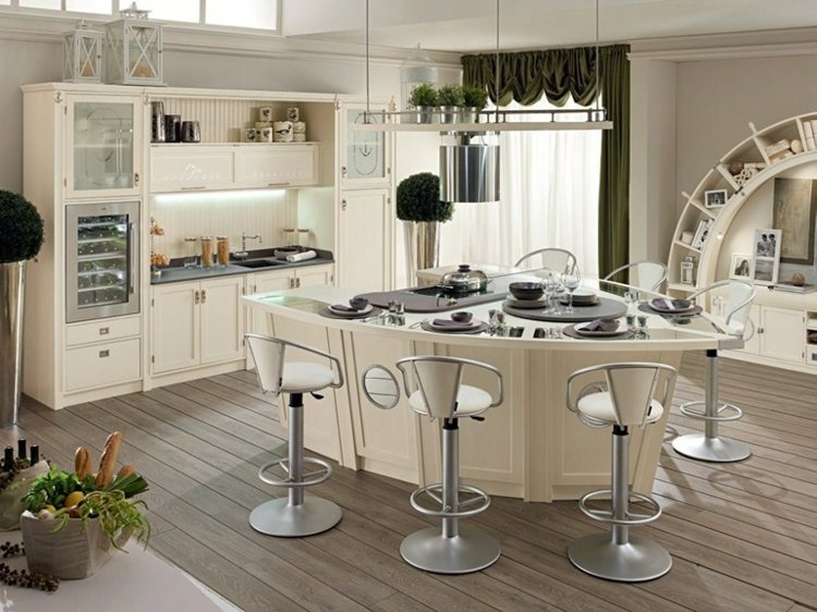 kitchen wood central island Caroti