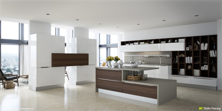 kitchen design ilot concrete waxed kitchen furniture white lacquered