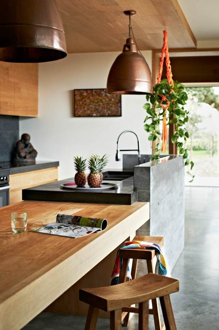 reka bentuk dapur kayu moden