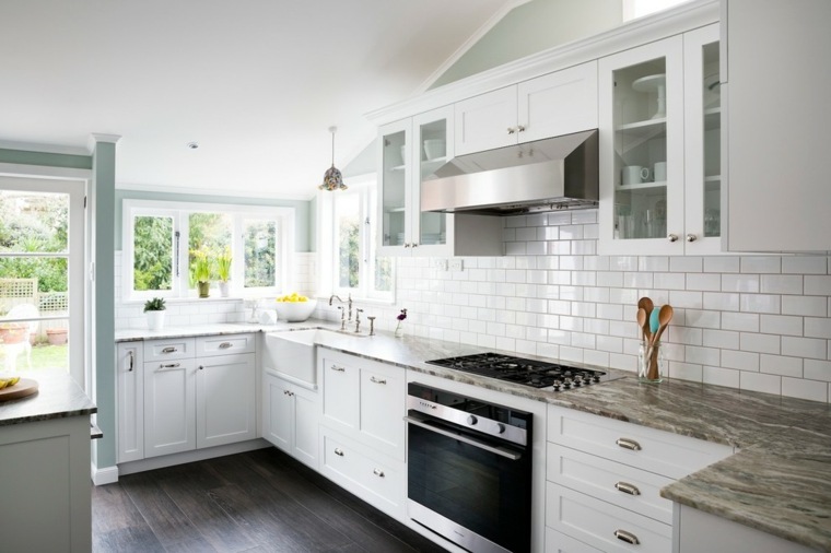 kitchen gray white design worktop marble gray island parquet wood