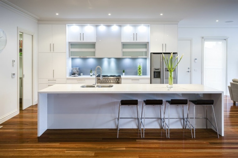 modern classic kitchen interior white central island