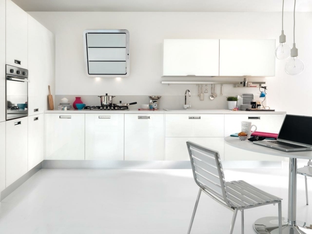 contemporary white kitchen deco