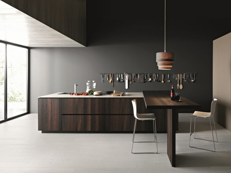 contemporary kitchen dark wood Cesar Arredamenti