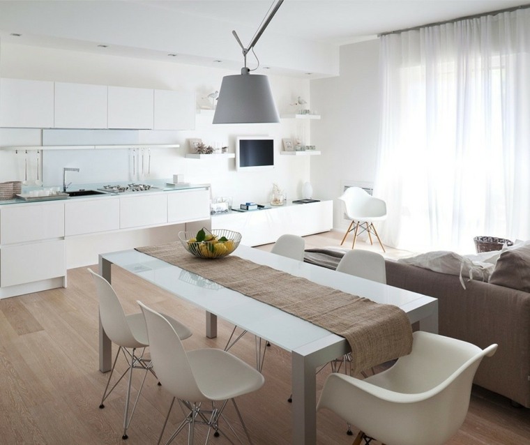 wooden floor contemporary kitchen