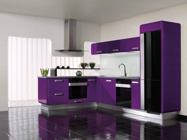 kitchen violet idea color aubergine tile black kitchen