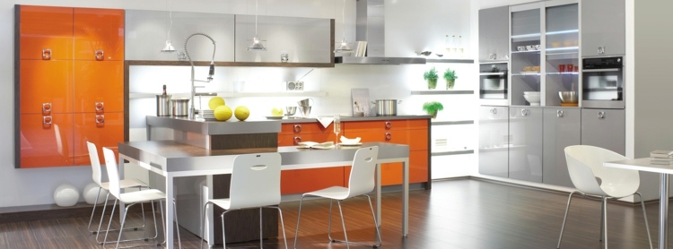 kitchen orange color contemporary design