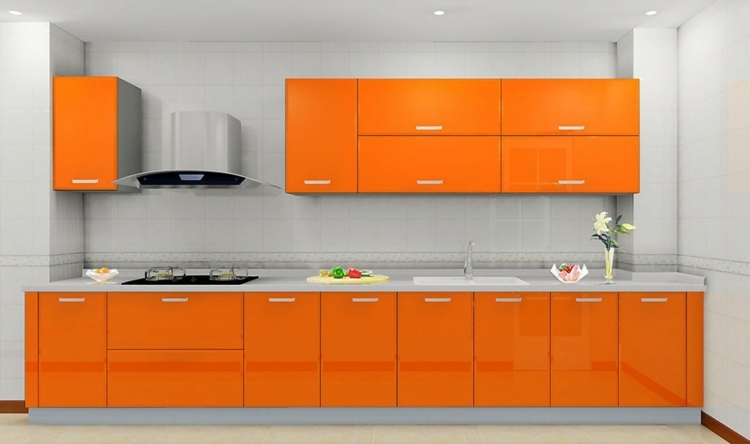 kitchen color orange lacquer