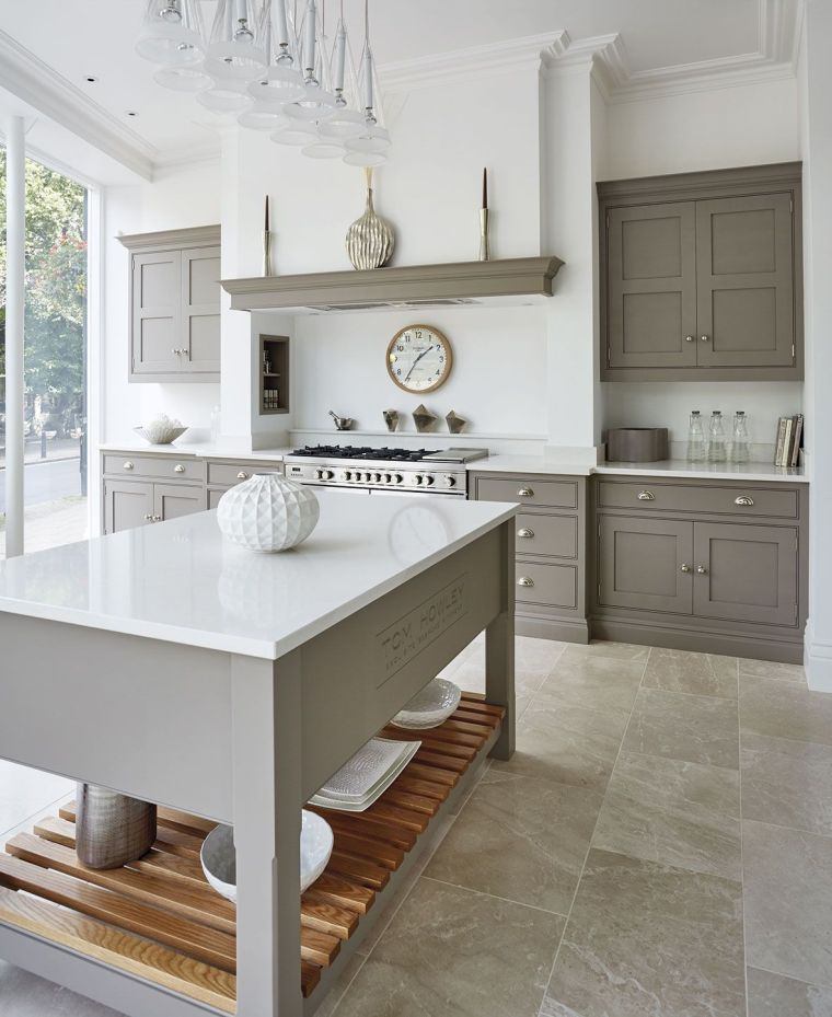 kitchen color taupe island-central-painting-white