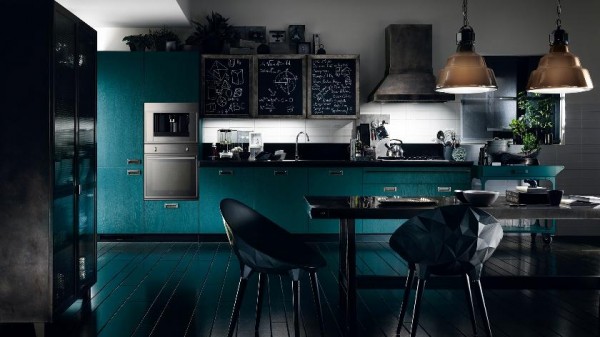 turquoise color kitchen