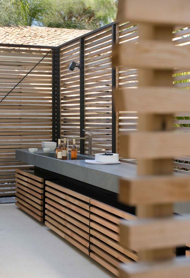 functional modern wood garden kitchen