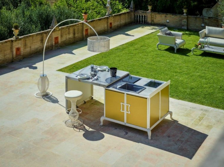 minimalist garden kitchen Samuele Mazza collection by DFN