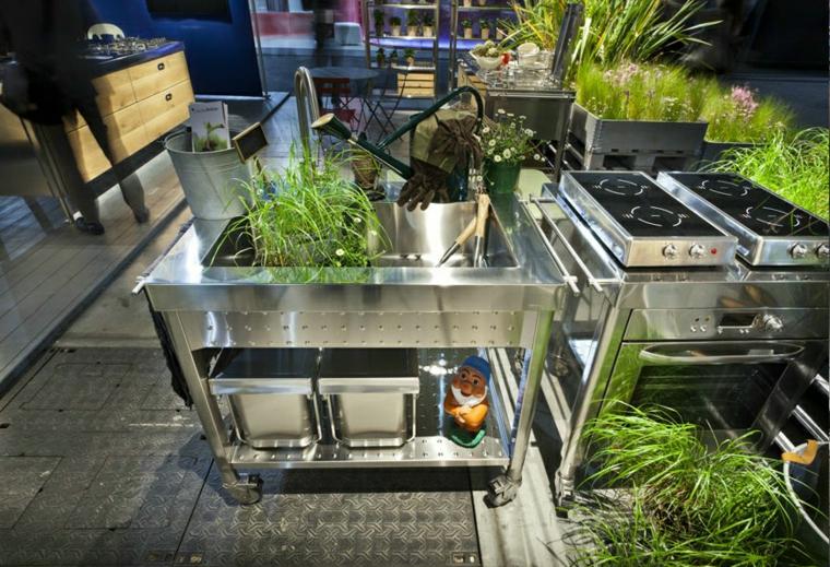 green garden kitchen by Alpes Inox