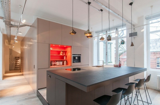 kitchen beige gray deco