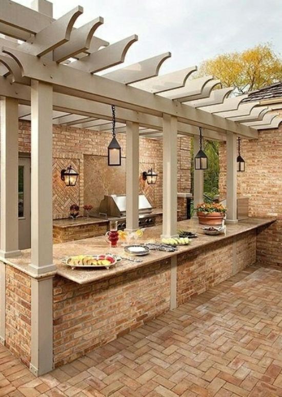 deco brick wood kitchen