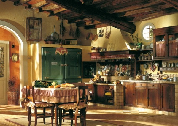 kitchen deco countryside wood beams