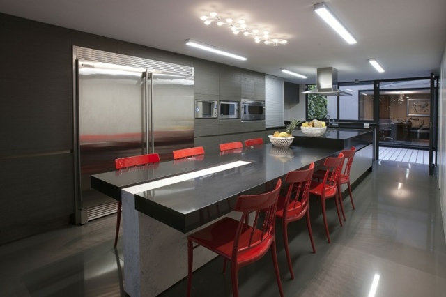 kitchen red gray deco