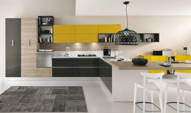 kitchen deco yellow black