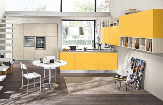 yellow deco kitchen