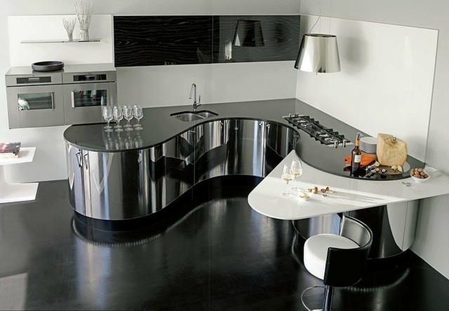 deco kitchen black lacquer