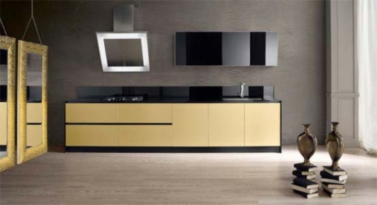 kitchen deco minimalist black yellow