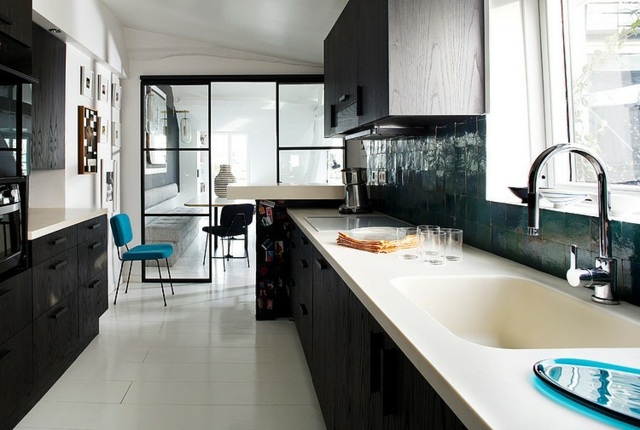 kitchen black white deco