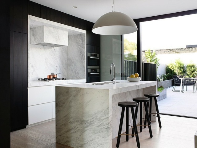 kitchen black marble deco