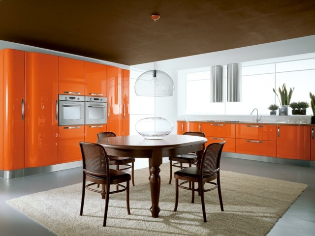 kitchen deco orange white