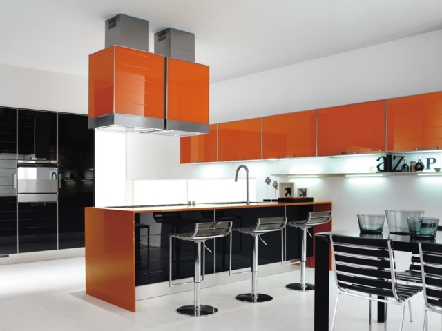 kitchen deco orange black