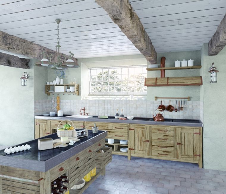 deco kitchen style retro countryside