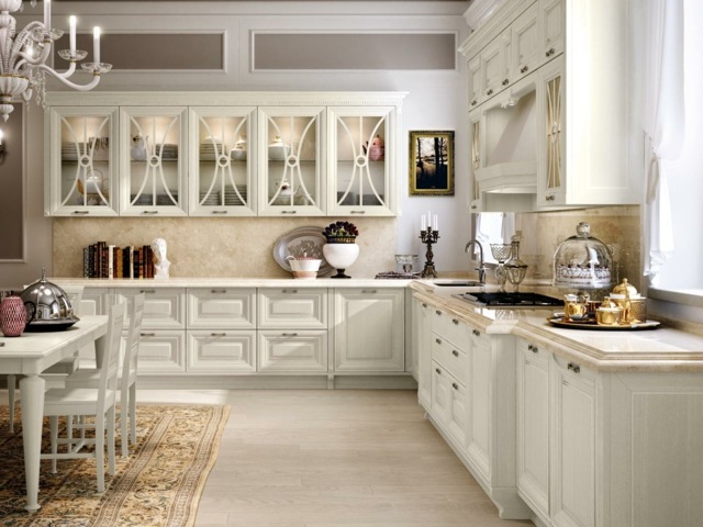 white traditional deco kitchen