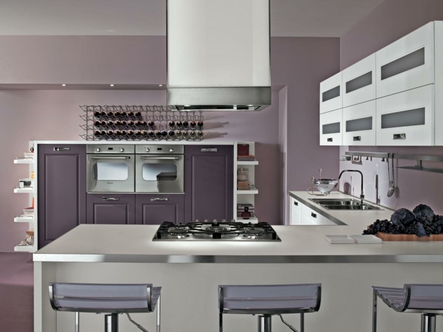 modern purple deco kitchen