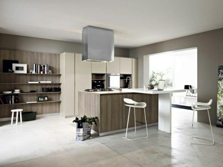 design kitchen with center island wood Cesar Arredamenti